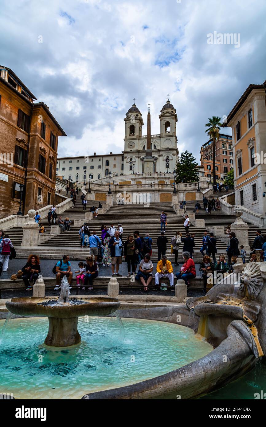 Spagna Rome Rome: Piazza di Spagna with the Spanish Steps and the Barcaccia ...