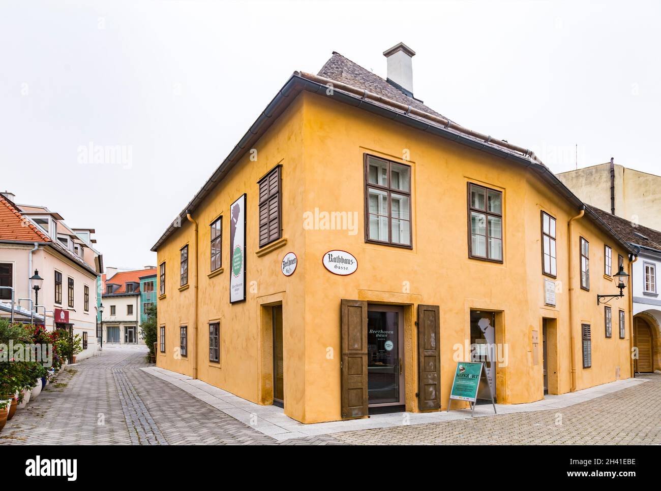 Beethoven house museum in the center of Baden bei Wien. Vienna Woods, Lower Austria. Stock Photo