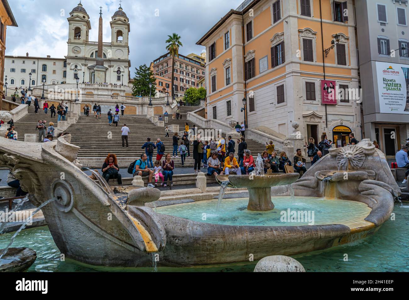 Spagna Rome Rome: Piazza di Spagna with the Spanish Steps and the Barcaccia ...