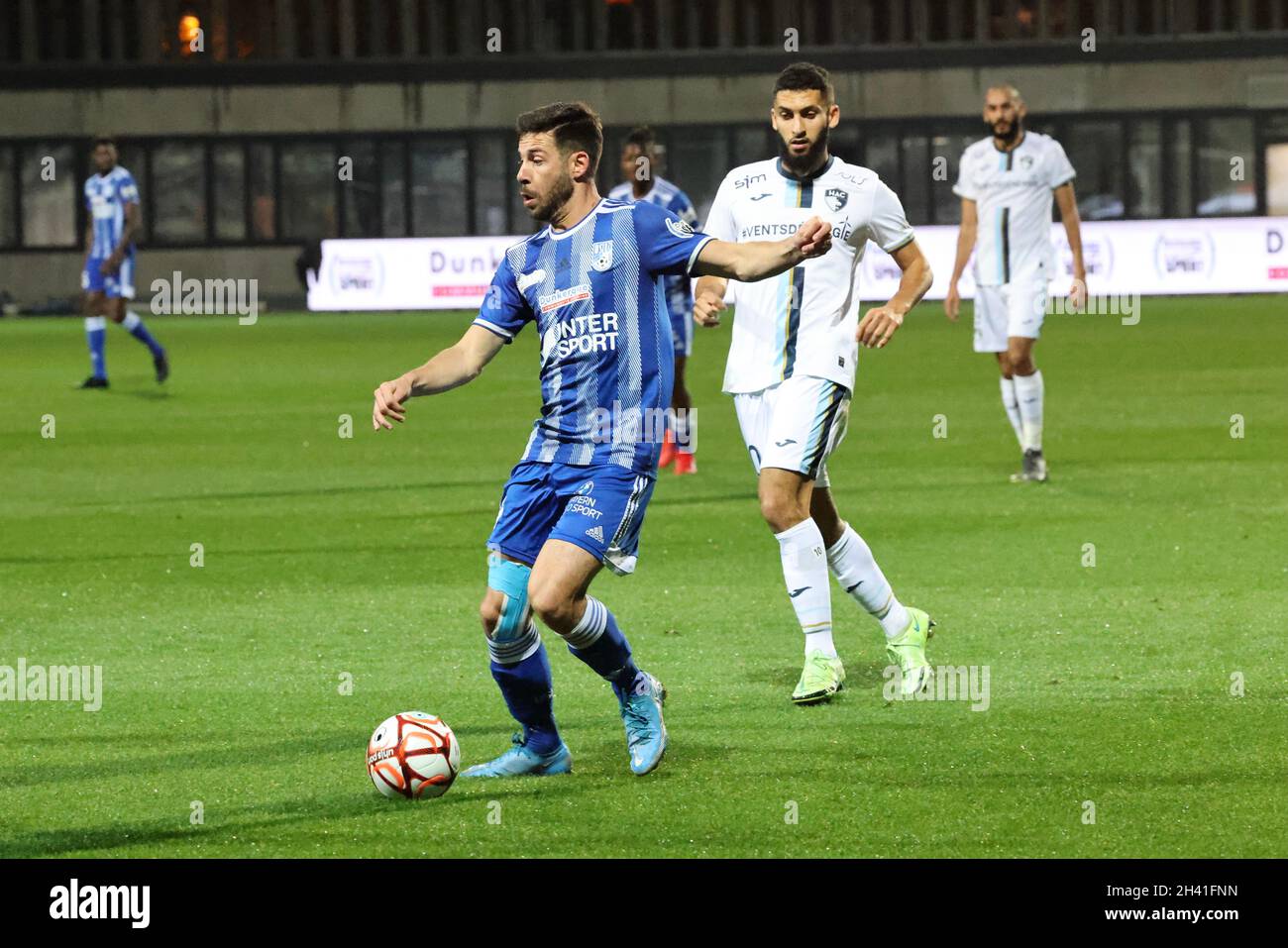 Kevin ROCHETEAU 9 Dunkerque during the French championship Ligue 2 football  match between USL Dunkerque and Le Havre AC on October 30, 2021 at Marcel  Tribut stadium in Dunkerque, France - Photo