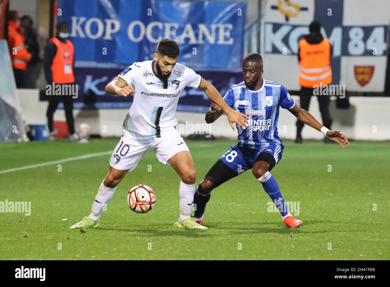 Nabil ALIOUI 10 Le Havre during the French championship Ligue 2 football  match between USL Dunkerque and Le Havre AC on October 30, 2021 at Marcel  Tribut stadium in Dunkerque, France -