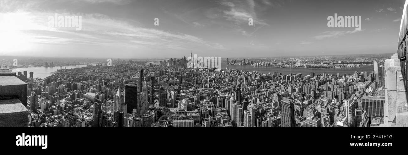 Manhattan bird view Black and White Stock Photos & Images - Alamy