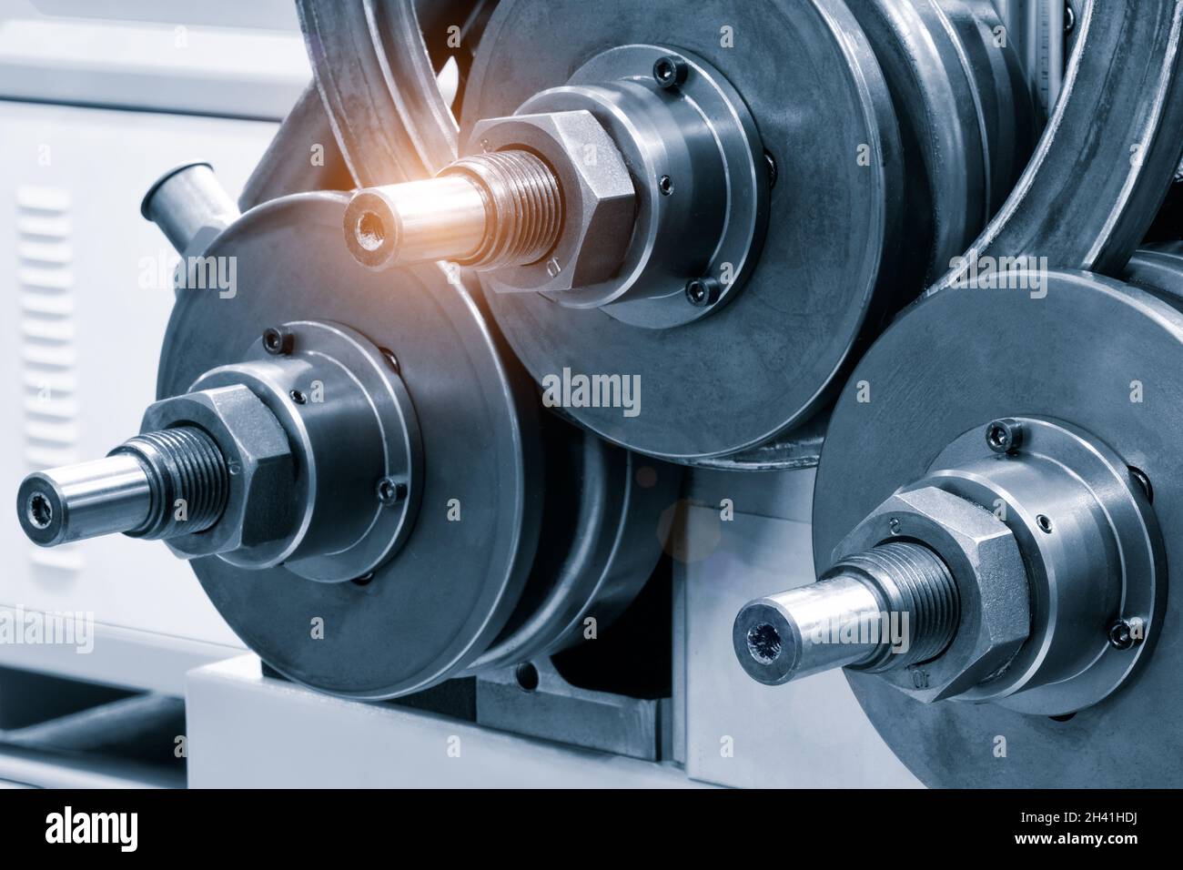 industrial device for bending of metal pipes and plates, industrial concept Stock Photo Alamy