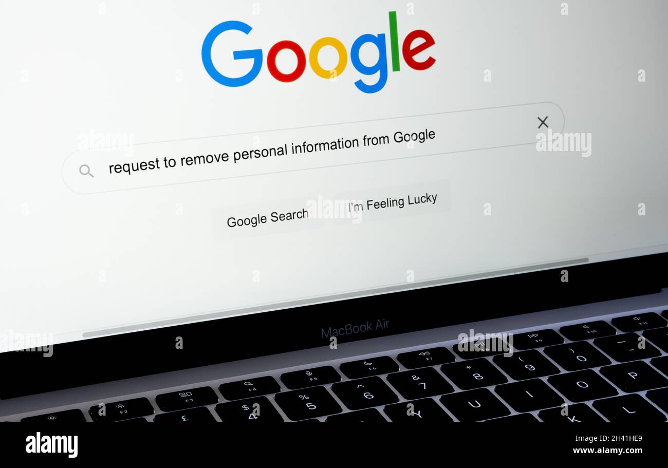 REQUEST TO REMOVE PERSONAL INFORMATION FROM GOOGLE words in Google
