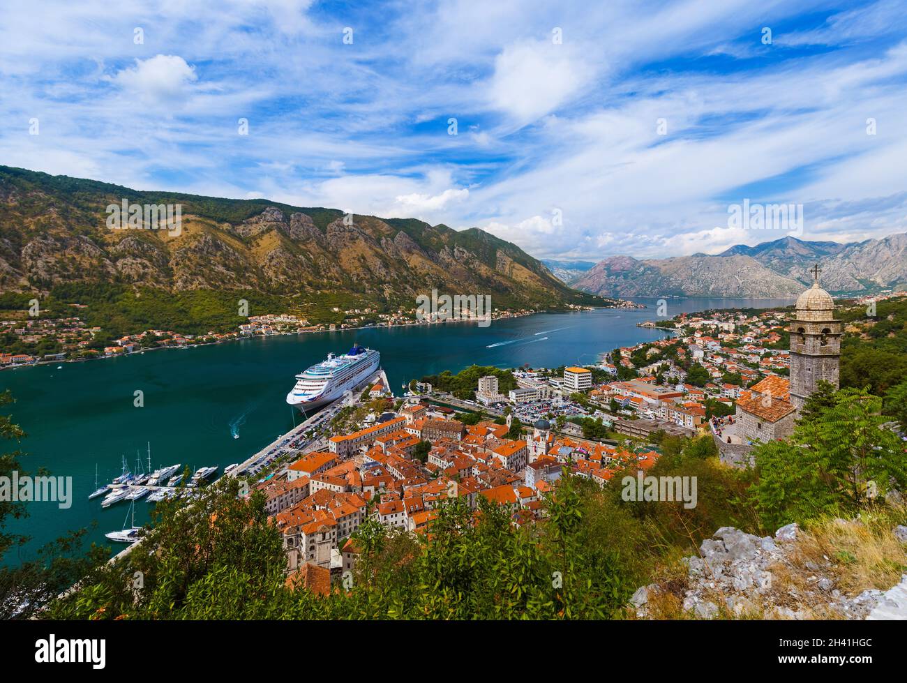 Kotor Bay and Old Town - Montenegro Stock Photo
