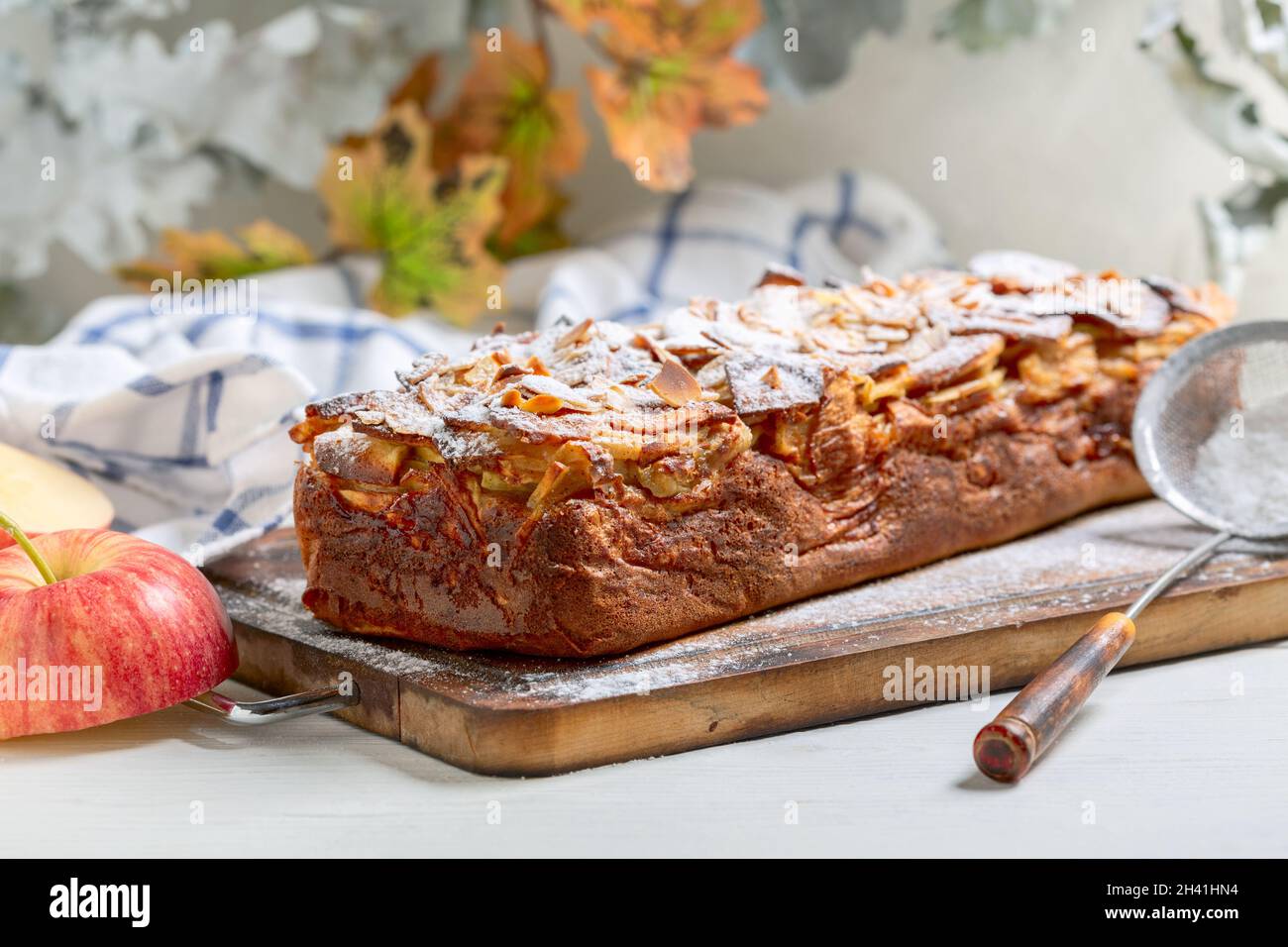 Invisible apple cake. French cuisine. Stock Photo