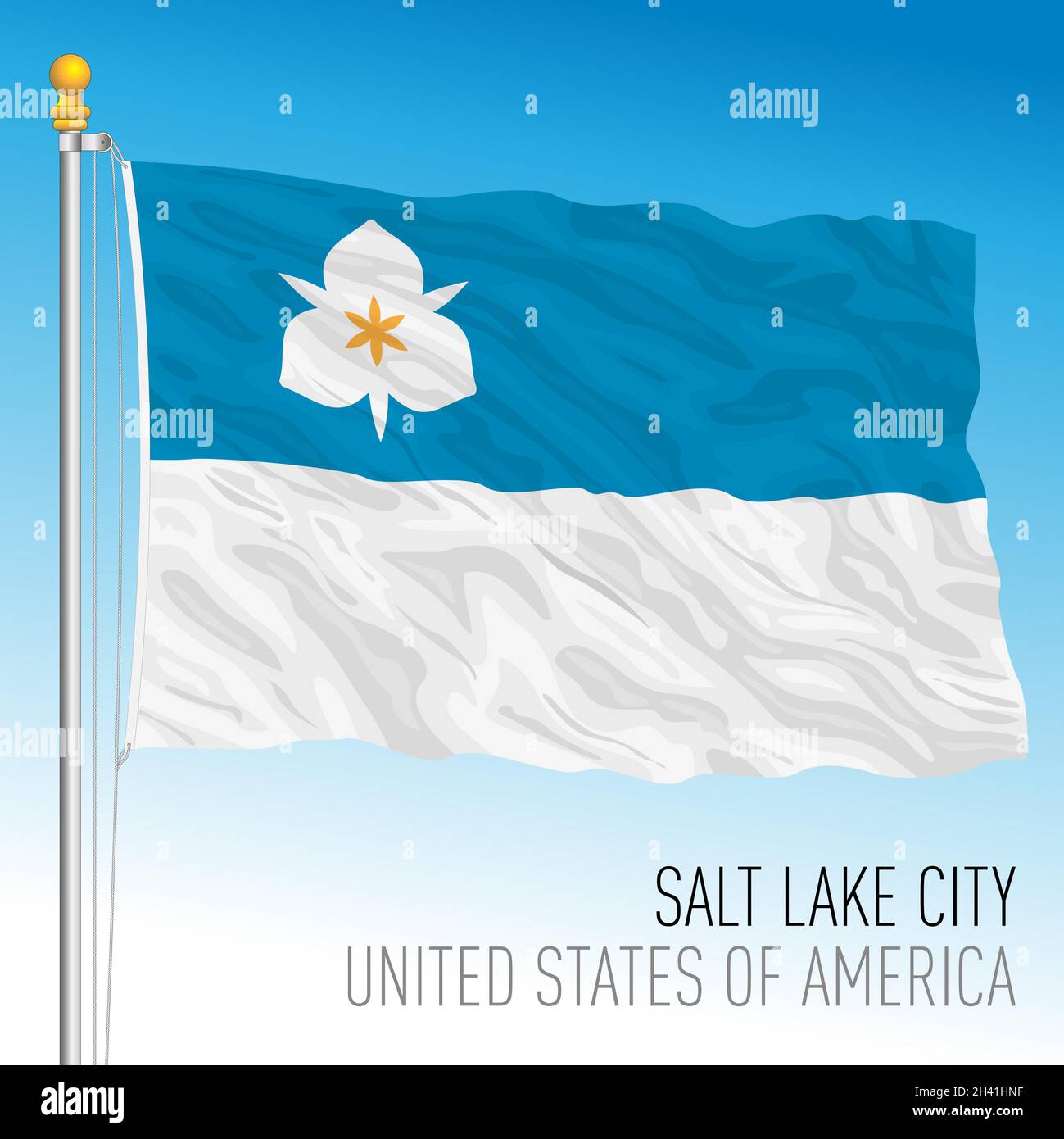 Salt Lake City flag, Utah, United States, vector illustration Stock Vector