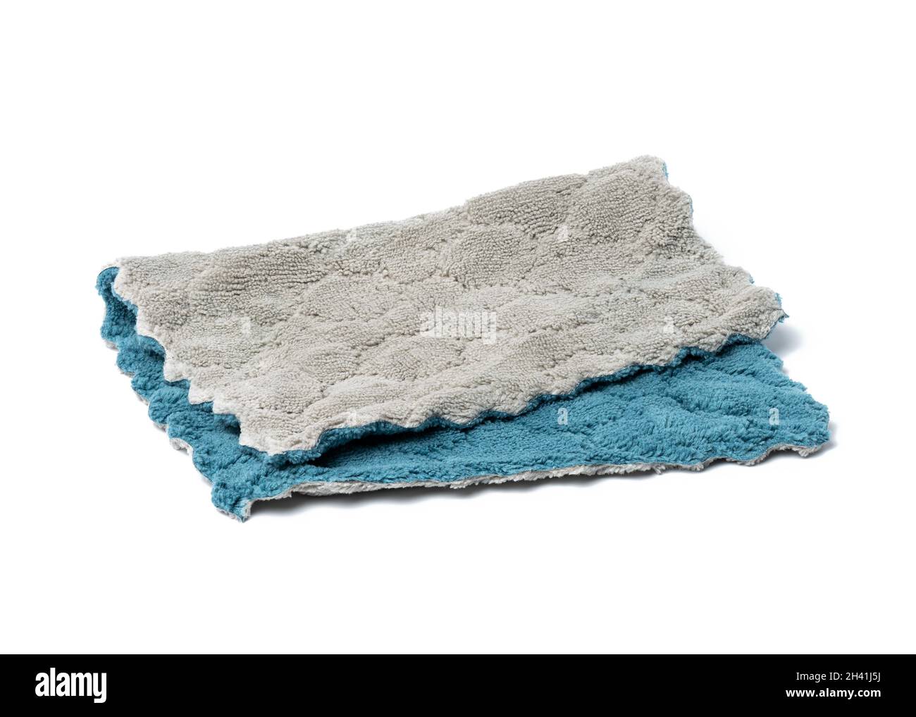 Folded kitchen napkin on white background Stock Photo