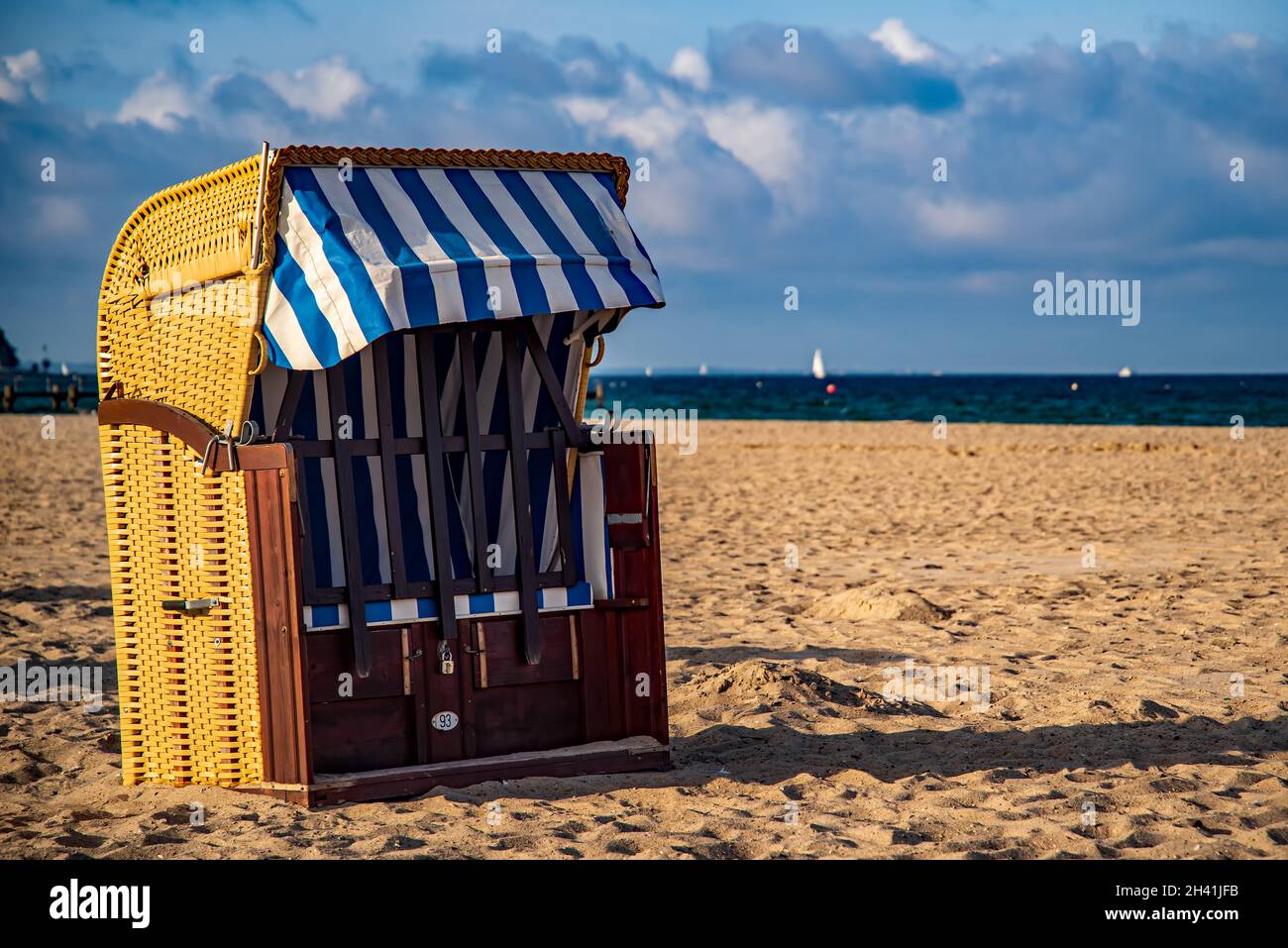 Holidays on the beach with one beach chair Stock Photo