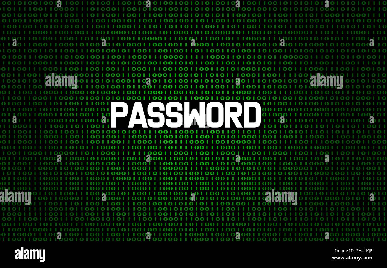 Secure password on binary code background Stock Photo - Alamy