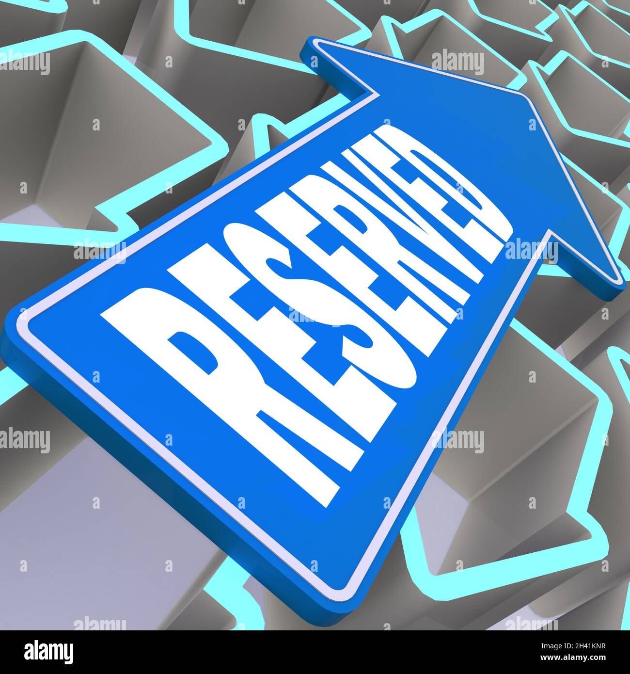 Reserved word with blue arrow Stock Photo Alamy