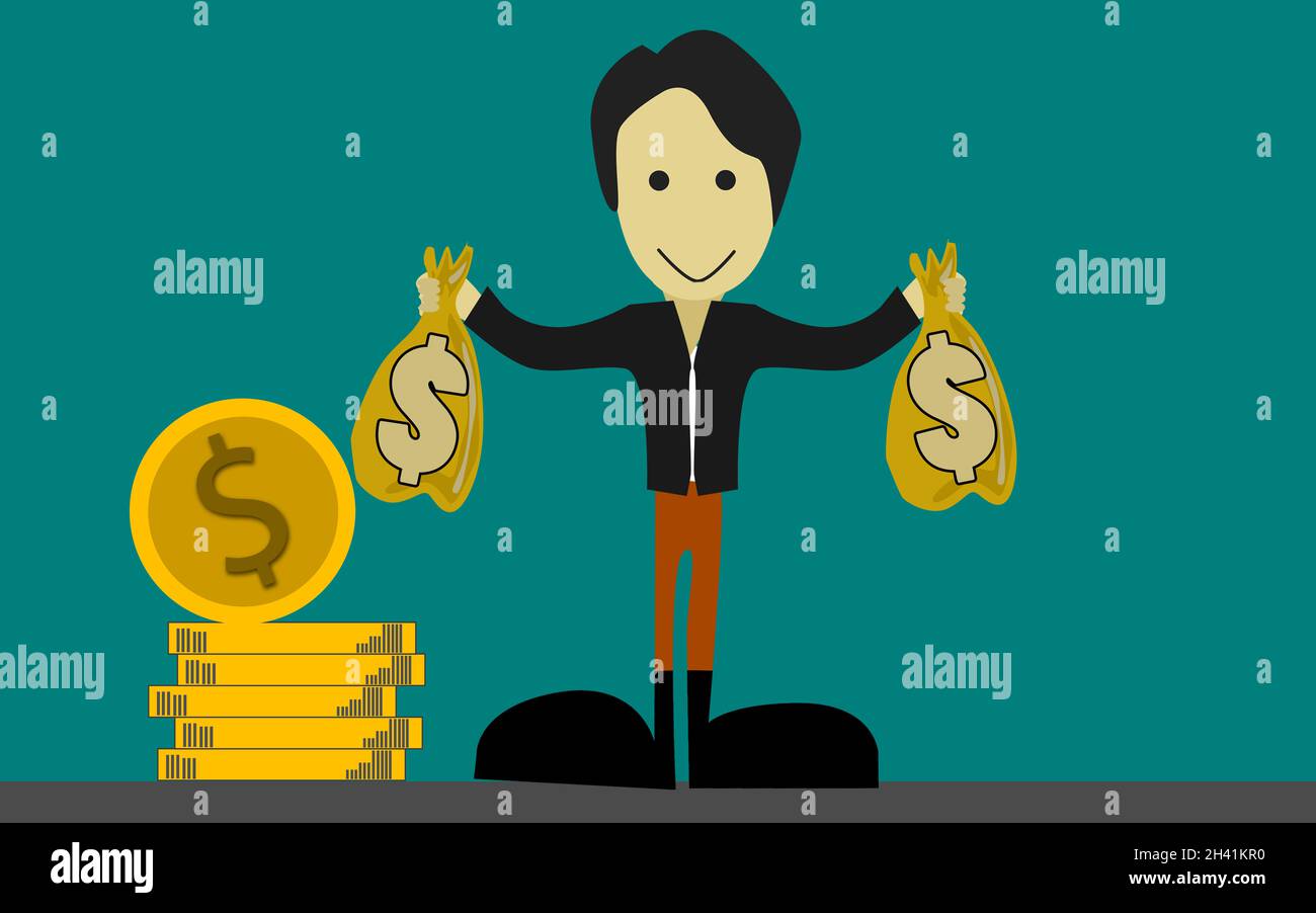 Money sack man hi-res stock photography and images - Alamy