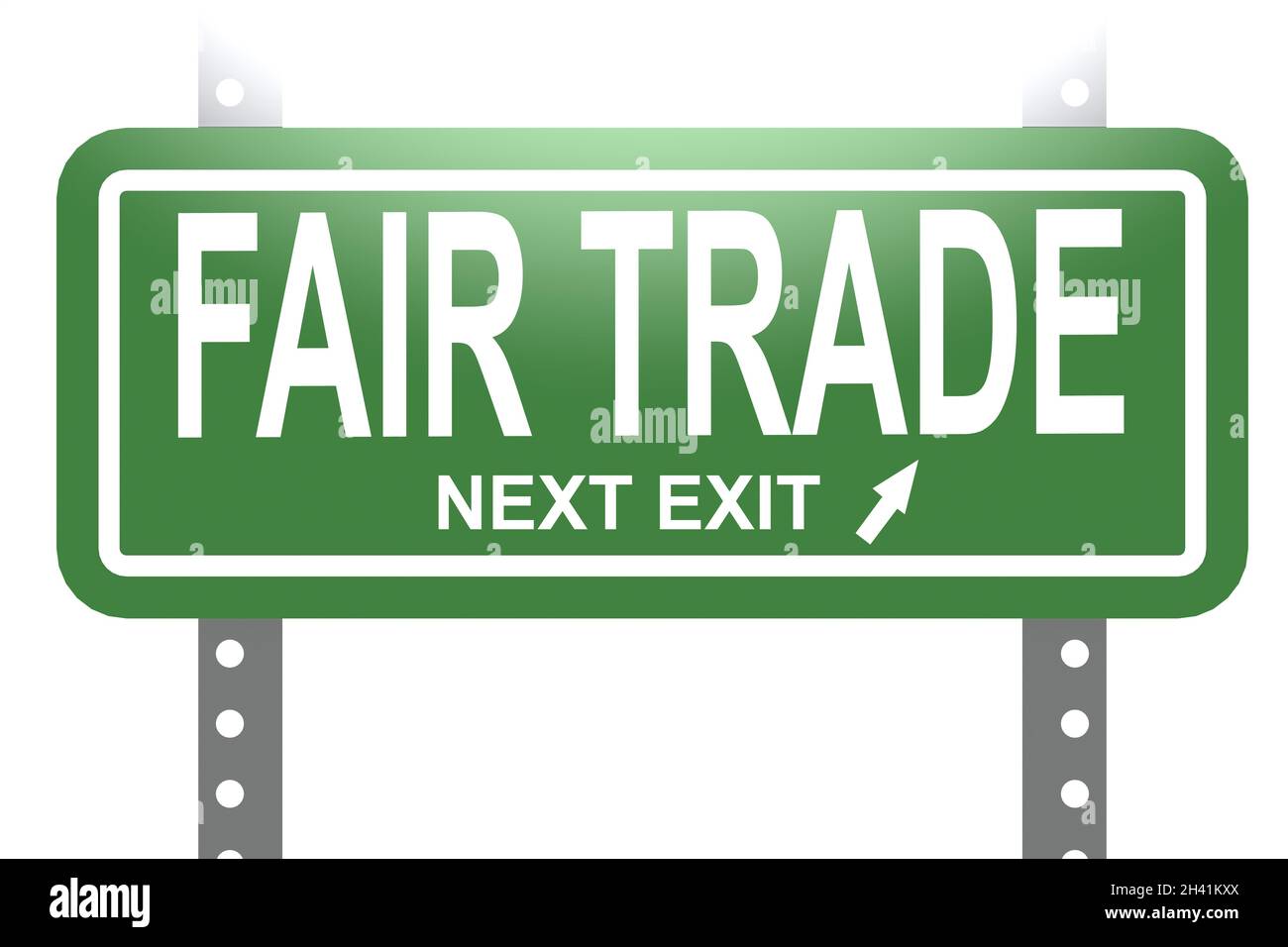 Fair trade word with green sign board isolated Stock Photo Alamy