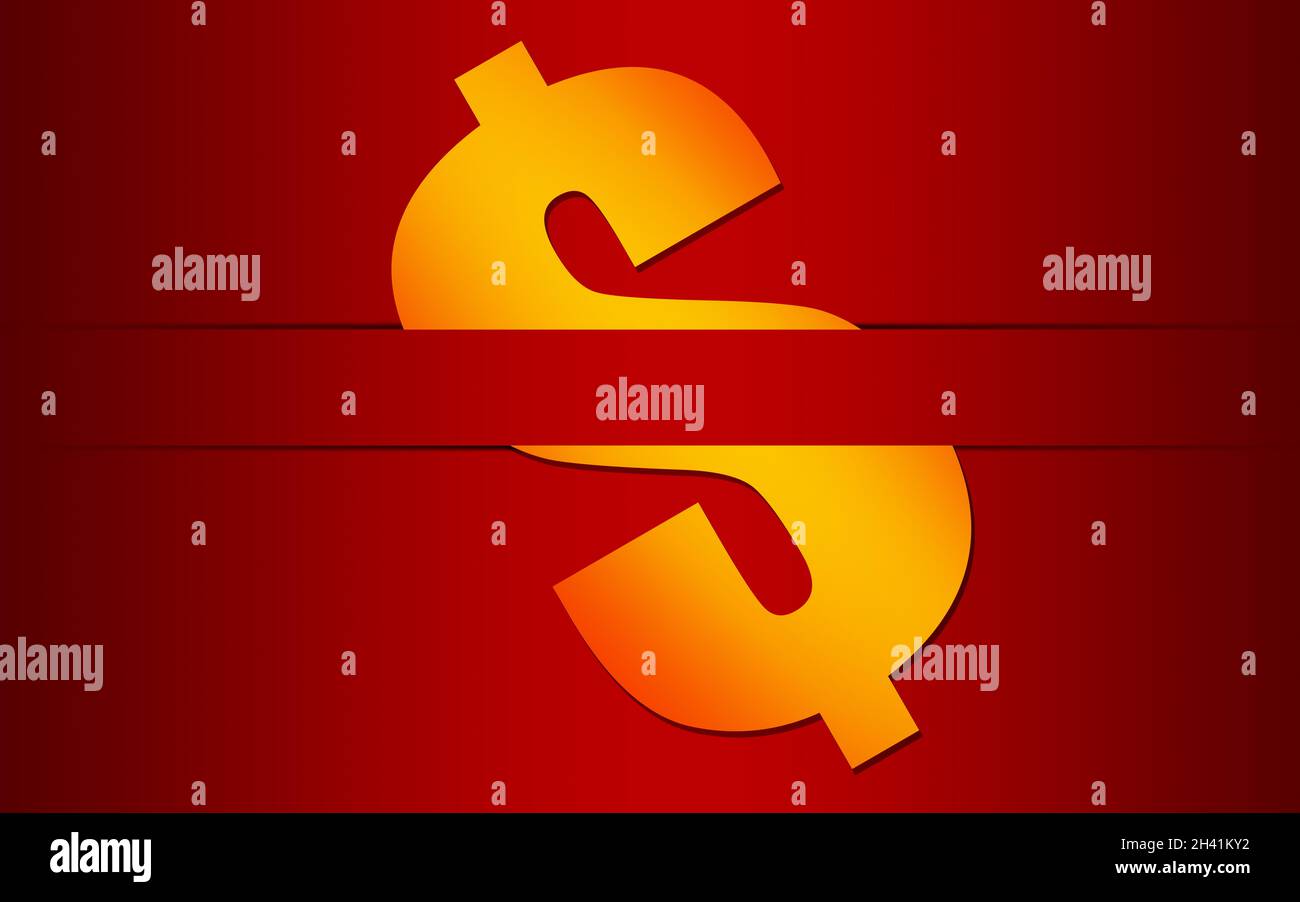 Dollar sign with red background Stock Photo - Alamy
