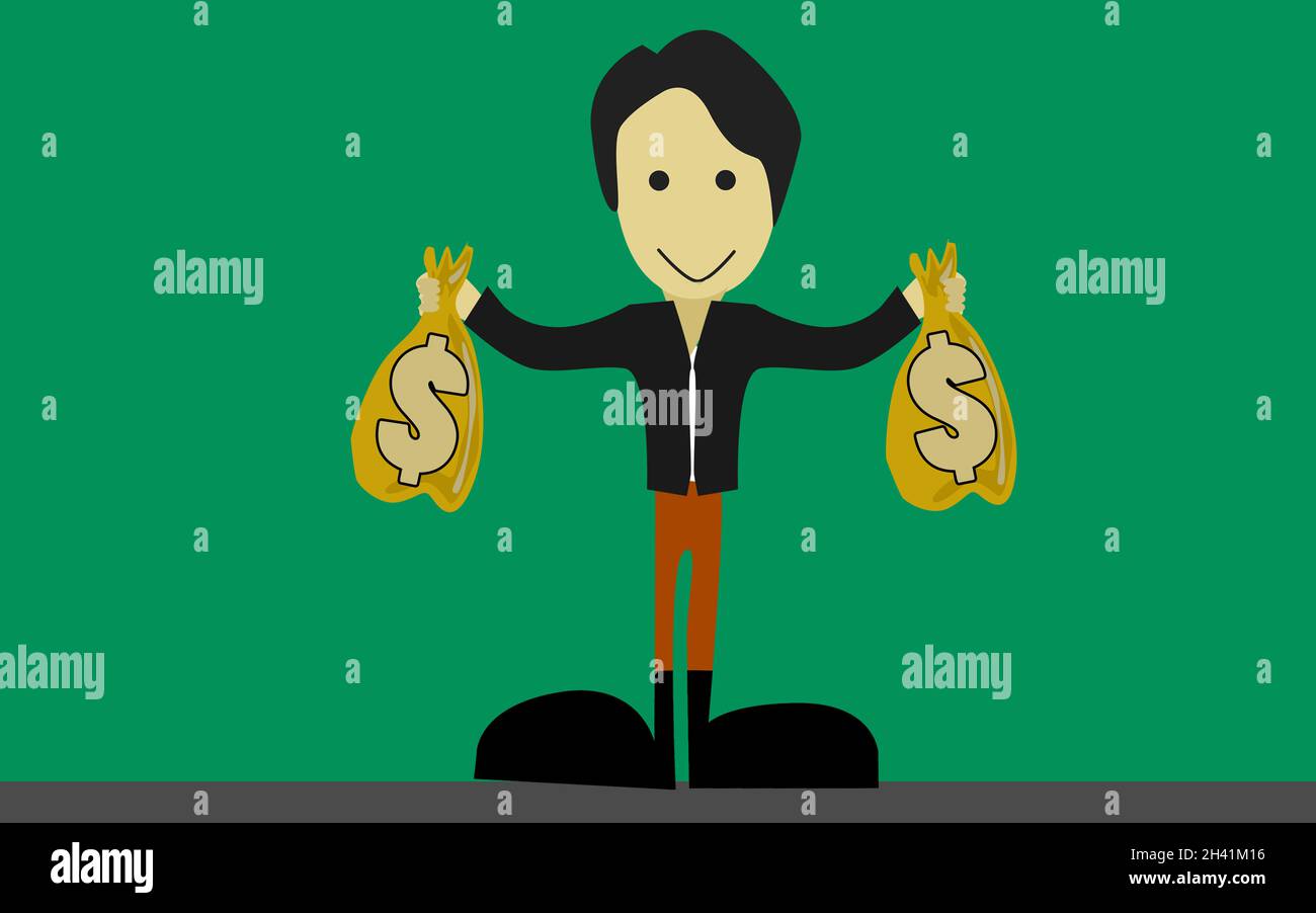 Businessman holding money bag hi-res stock photography and images - Alamy