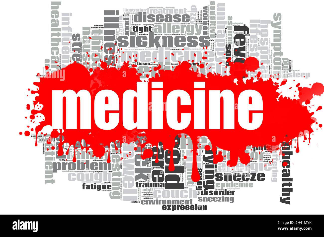 Medicine word cloud design Stock Photo - Alamy