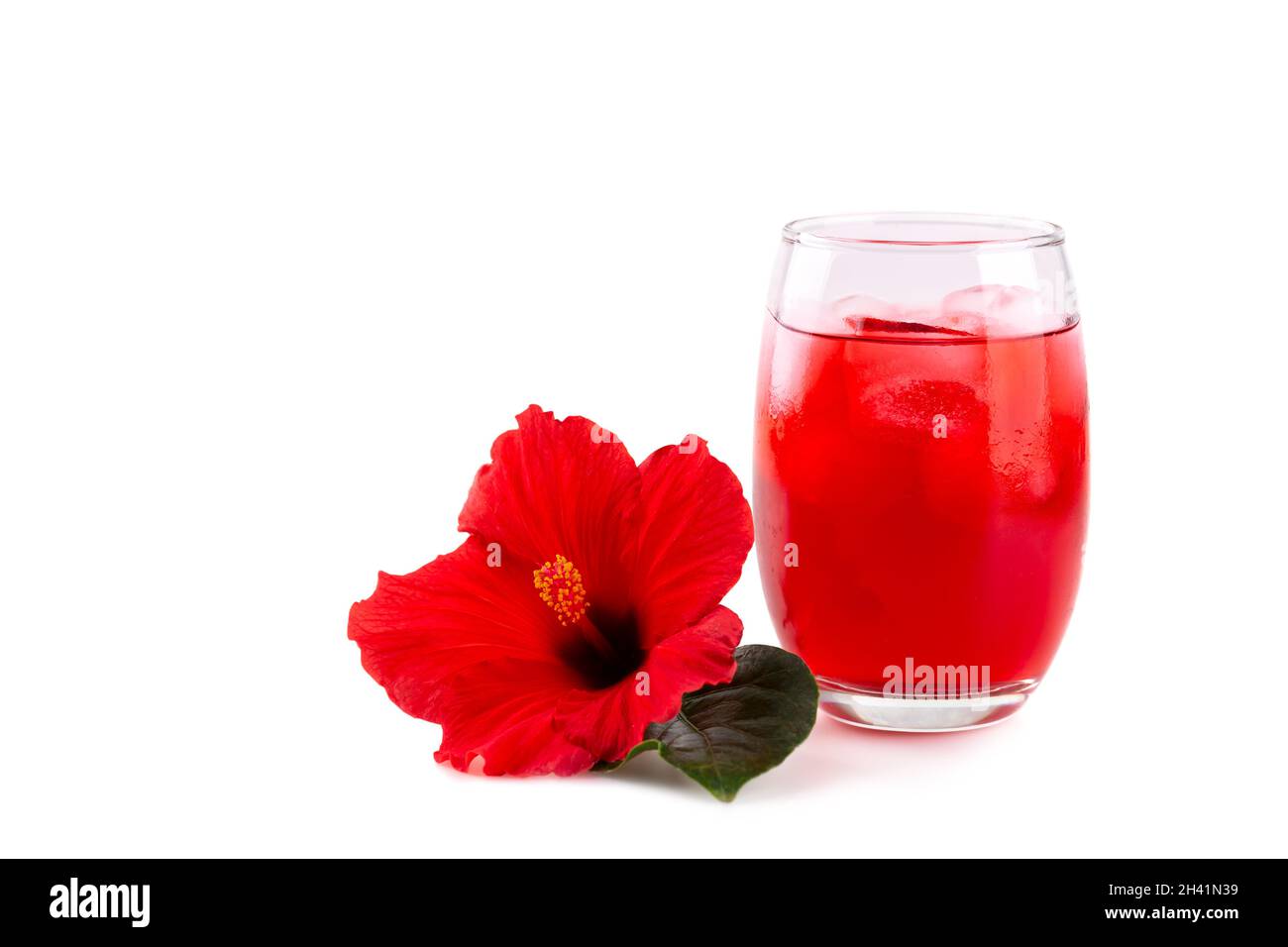 Cold refreshing hibiscus iced ted Stock Photo
