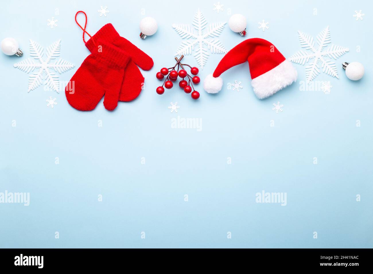 Red Christmas or New year ornaments Stock Photo