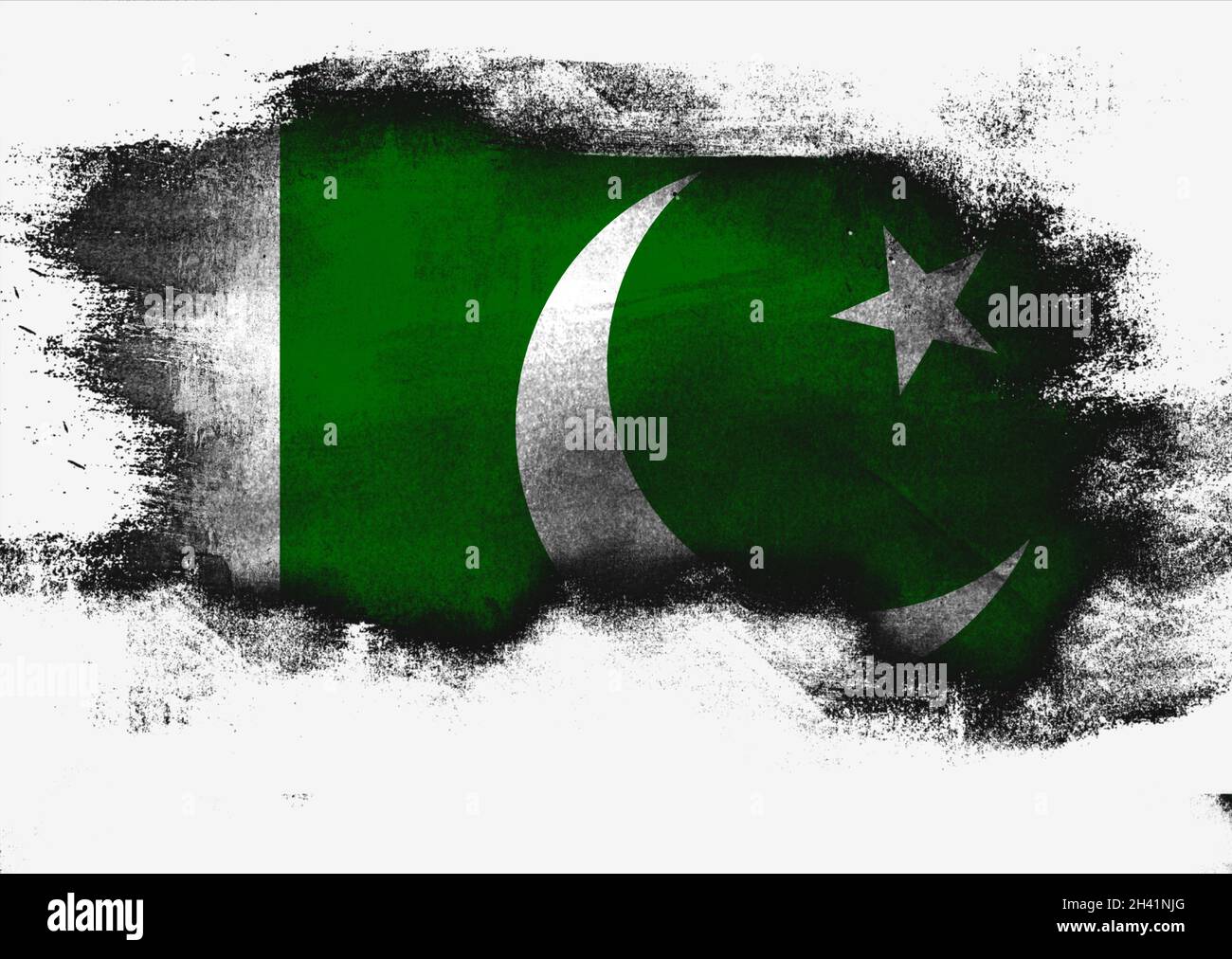 Pakistan flag painted with brush Stock Photo - Alamy