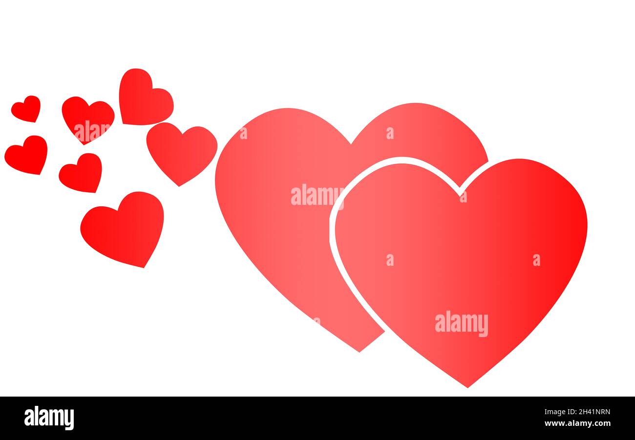 Red heart icon love symbol set Stock Photo - Alamy