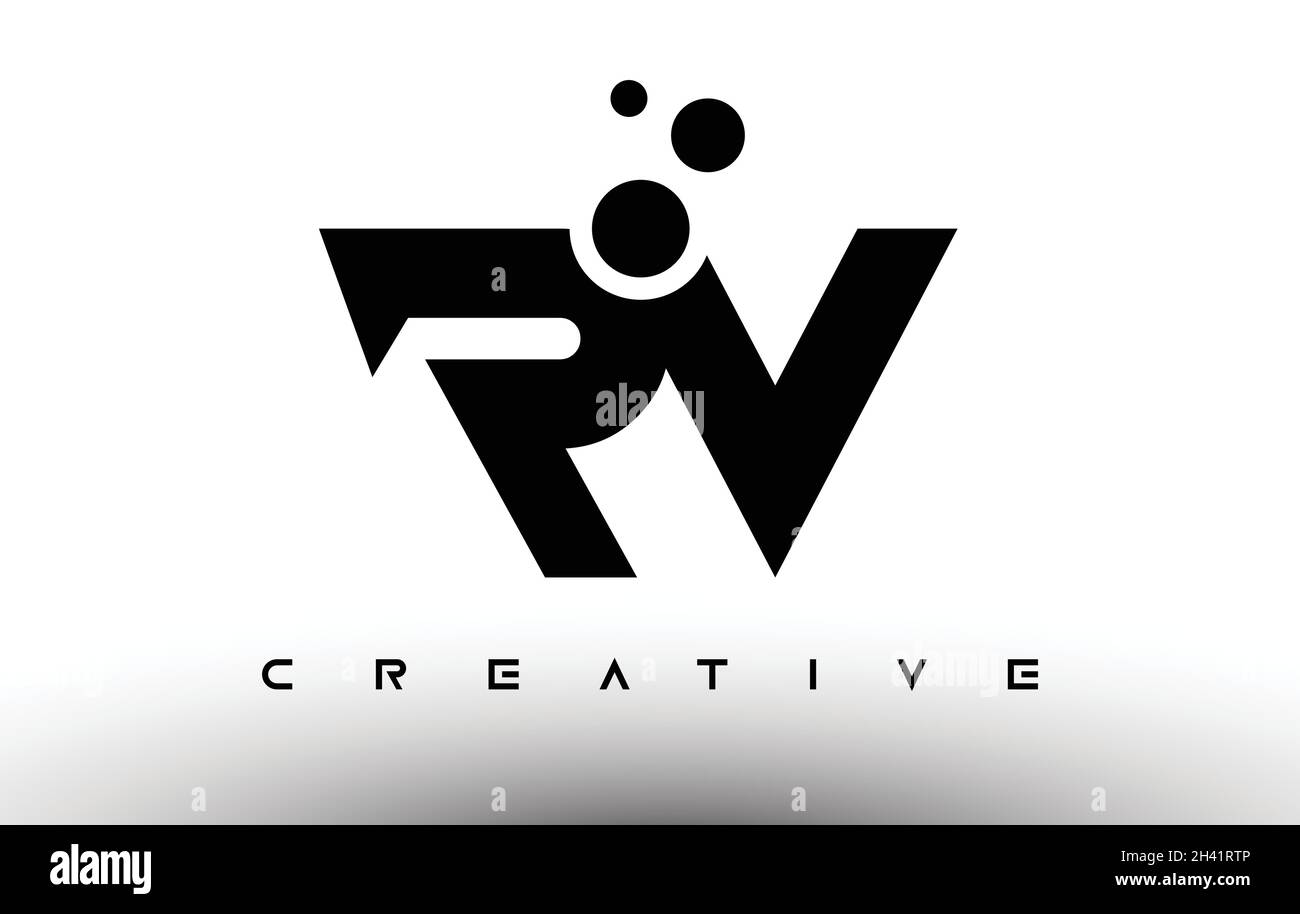 RV Elegant Letter Logo Design. RV Letter Icon with Creative Look Vector Illustration Stock Vector