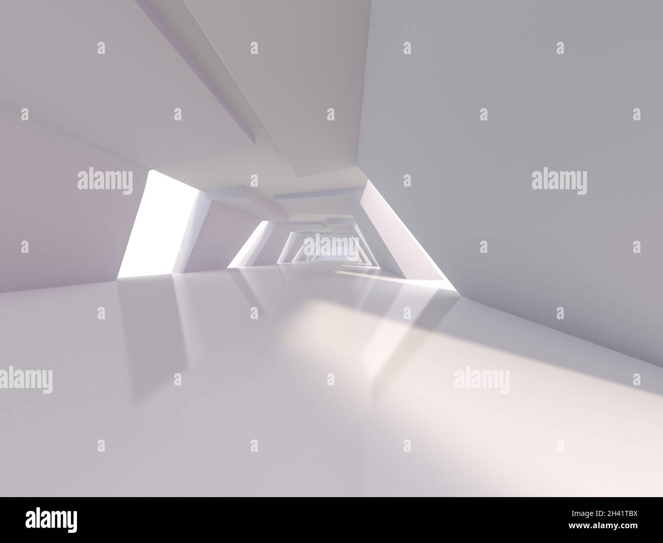 Abstract modern architecture background, empty open space interior. 3D ...