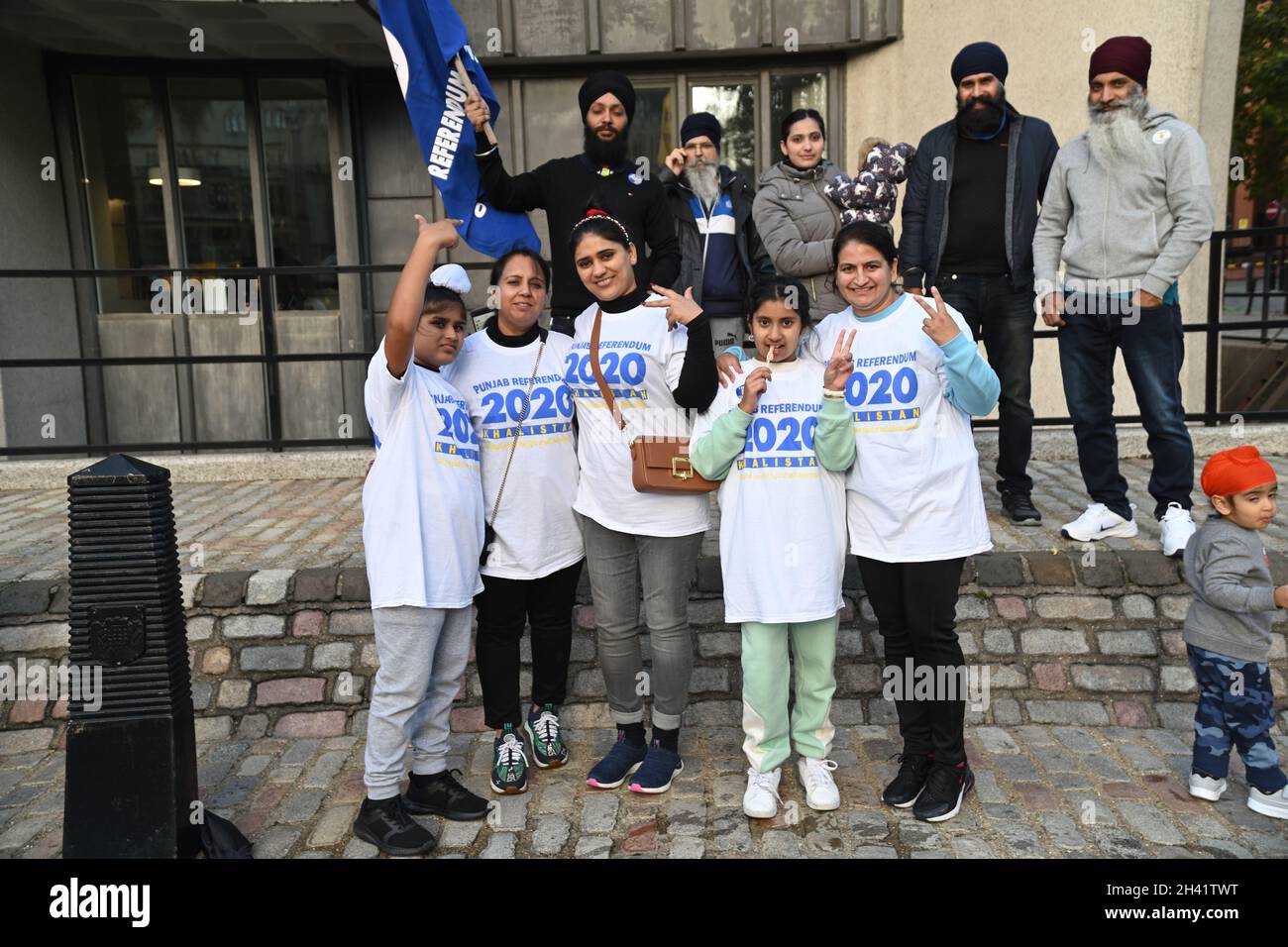 London, UK. 31st Oct 2021. Hundreds of Sikhs community strongly support Khalistan Independence referendum voting in London but why don't they go to the UN rather than the colonizer? at Queen Elizabeth II Centre on October 31 2021, London, UK. Credit: Picture Capital/Alamy Live News Stock Photo