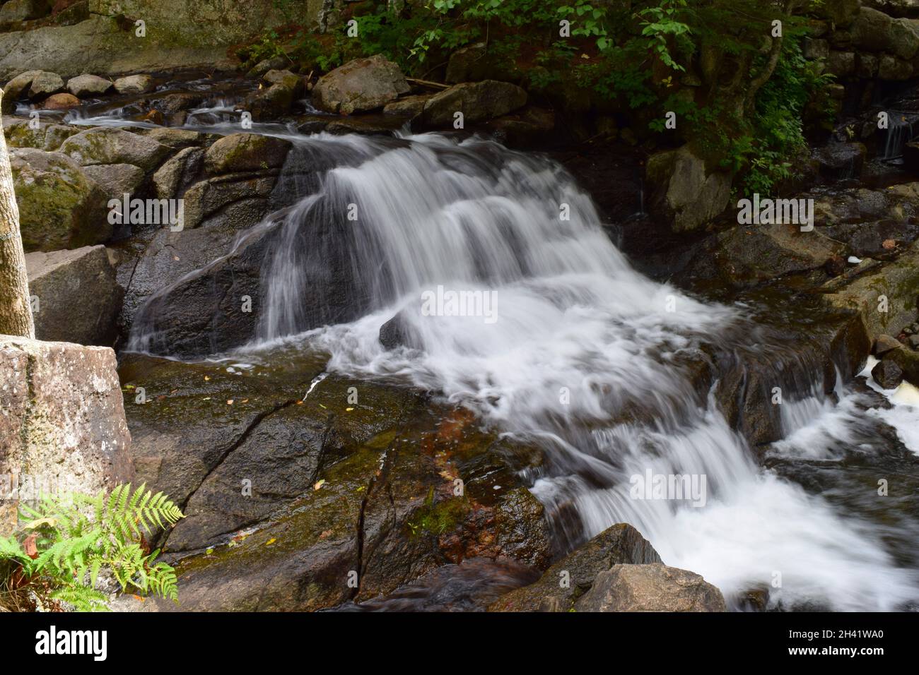 Close up of idyllic waterfall on rocks in Canada Stock Photo - Alamy