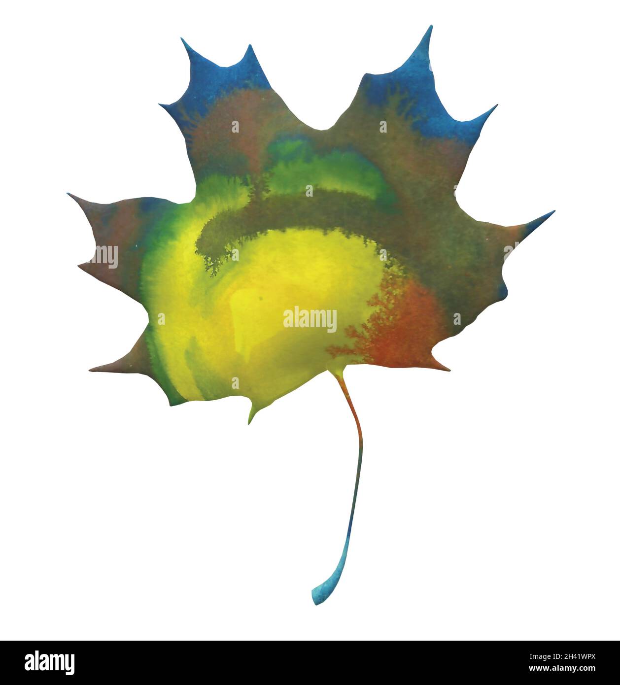 Watercolor maple leaf hi-res stock photography and images - Alamy