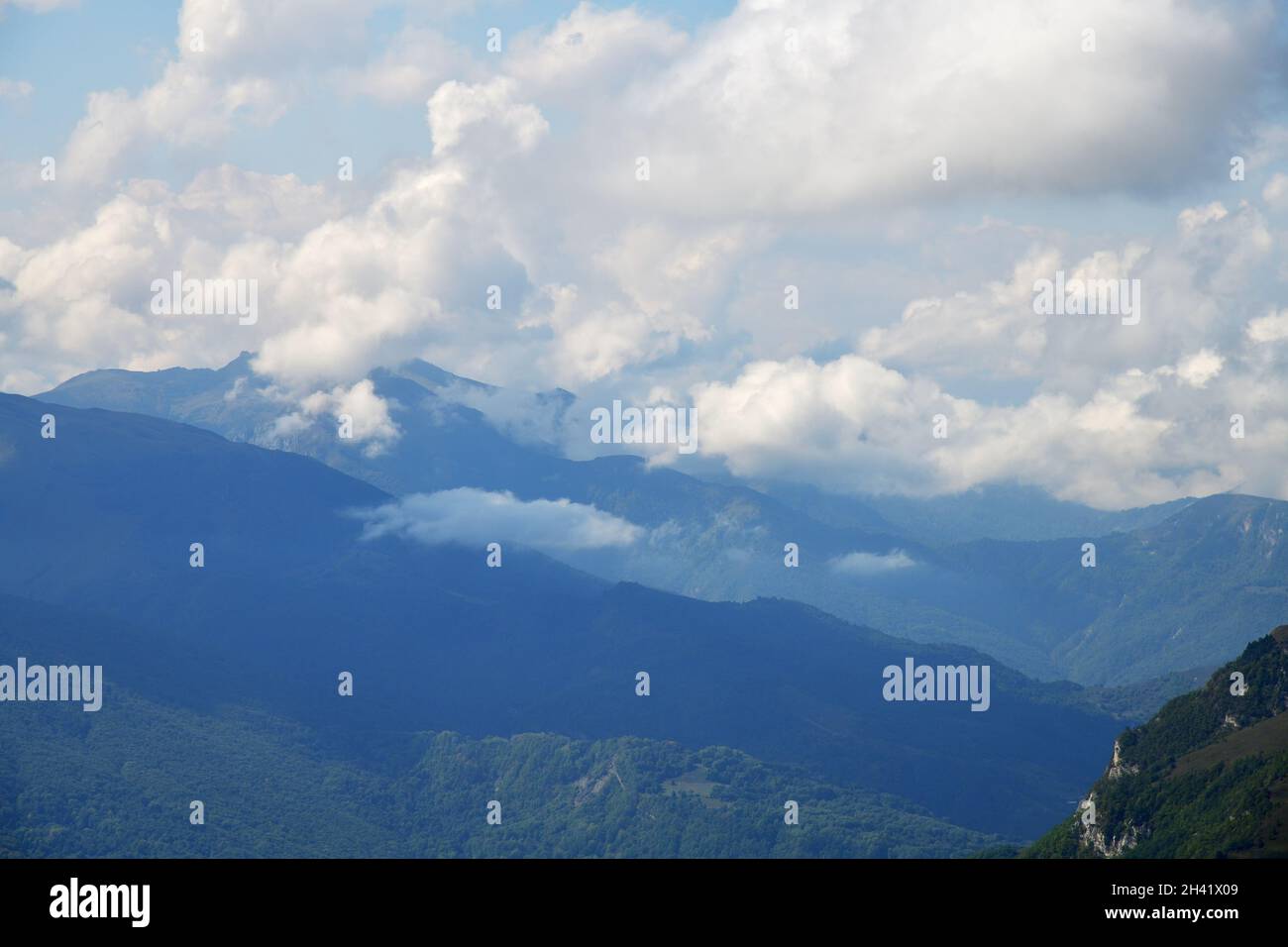 Caucasus mountains landscape in Chechnya, Russia. Vedeno district of the Chechen Republic Stock Photo