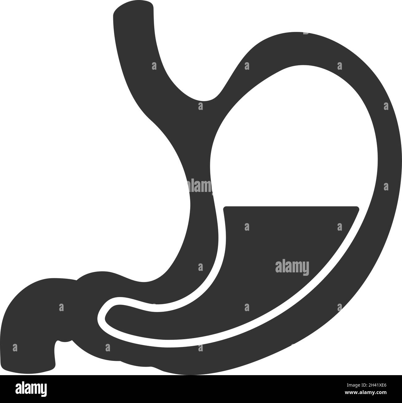 Vector human stomach icon isolated on white background. Vector illustration Stock Vector