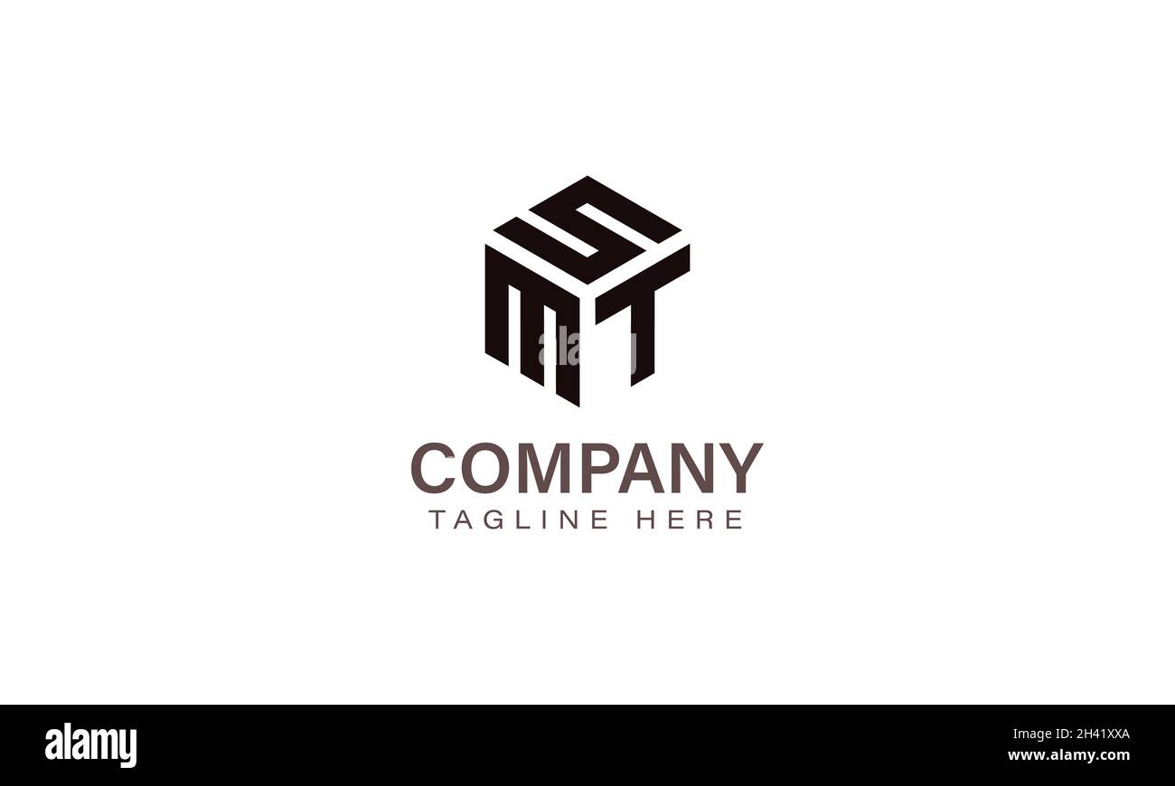 Letter SMT Logo, Three Letter Logo, Alphabet S M T Hexagon Shape Vector Icon Template Stock Vector