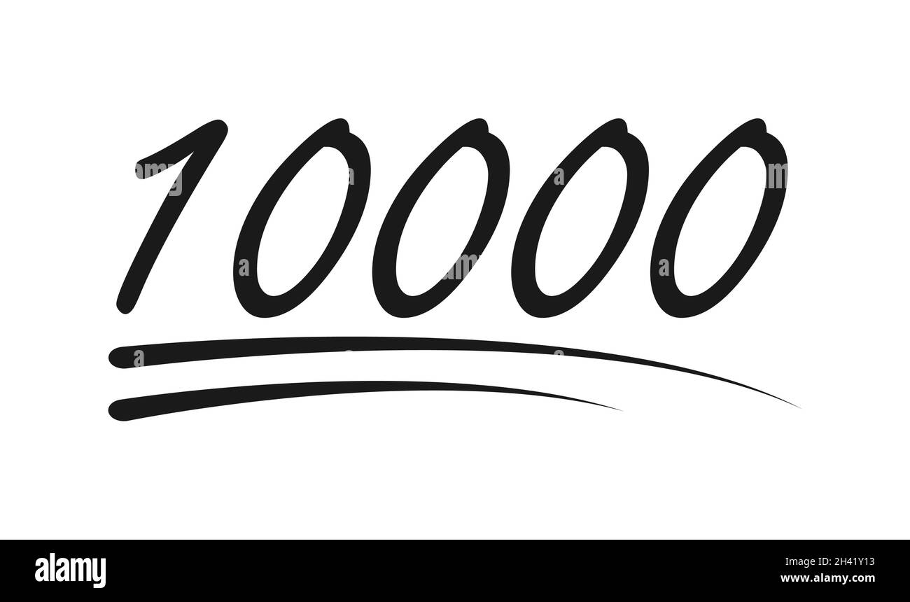 Congratulation number lettering, 10 000 celebrate follower icon, web online post vector illustration . Stock Vector