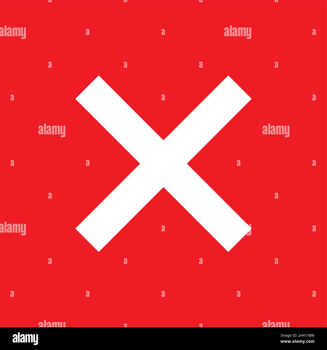Cross mark icon, X sign, simple error design vector illustration, false ...