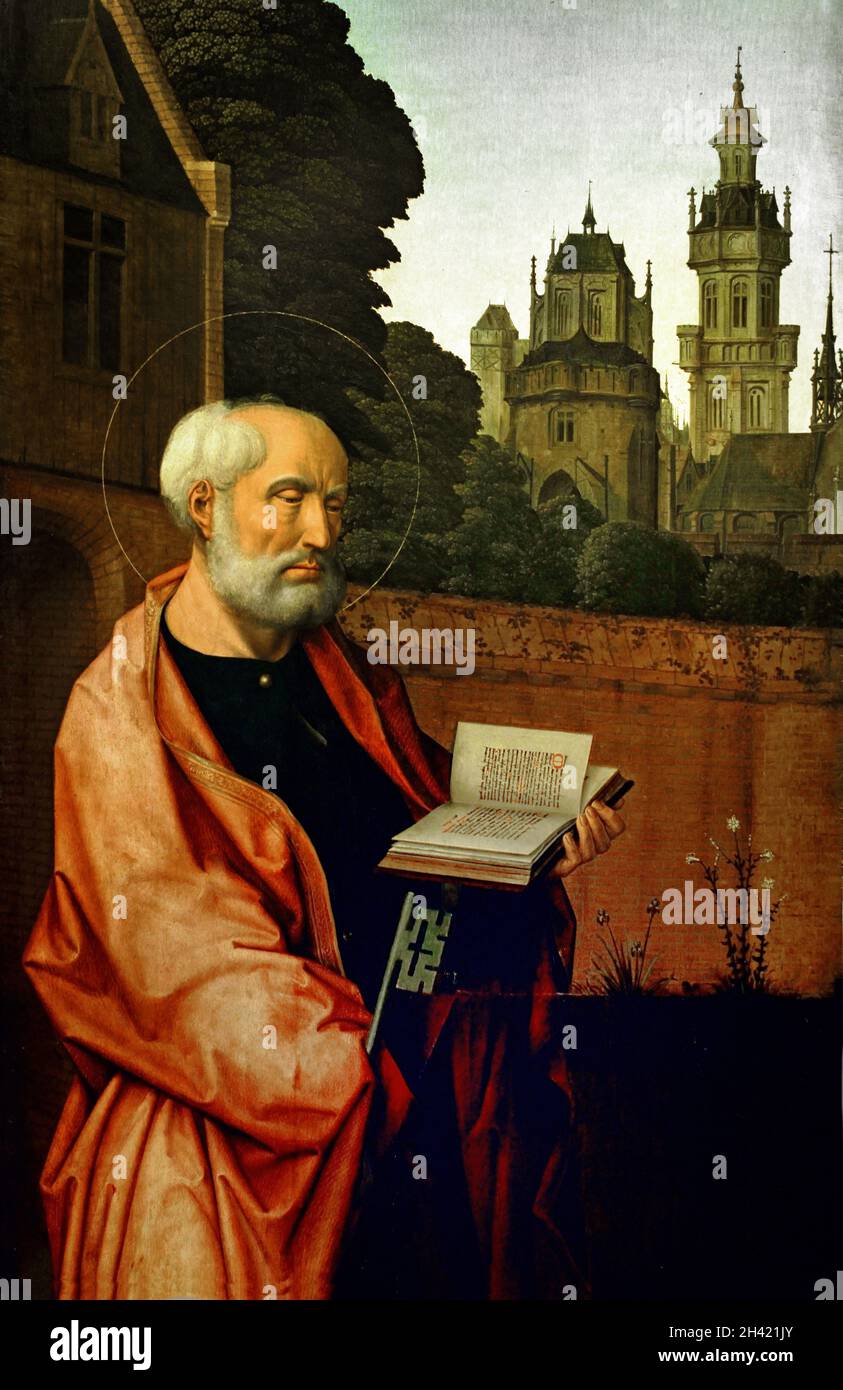 San Pietro - Saint Peter by, Jan Provoost 1465-1529 The Netherlands, Dutch, Belgian, Belgium, Flemish, Stock Photo