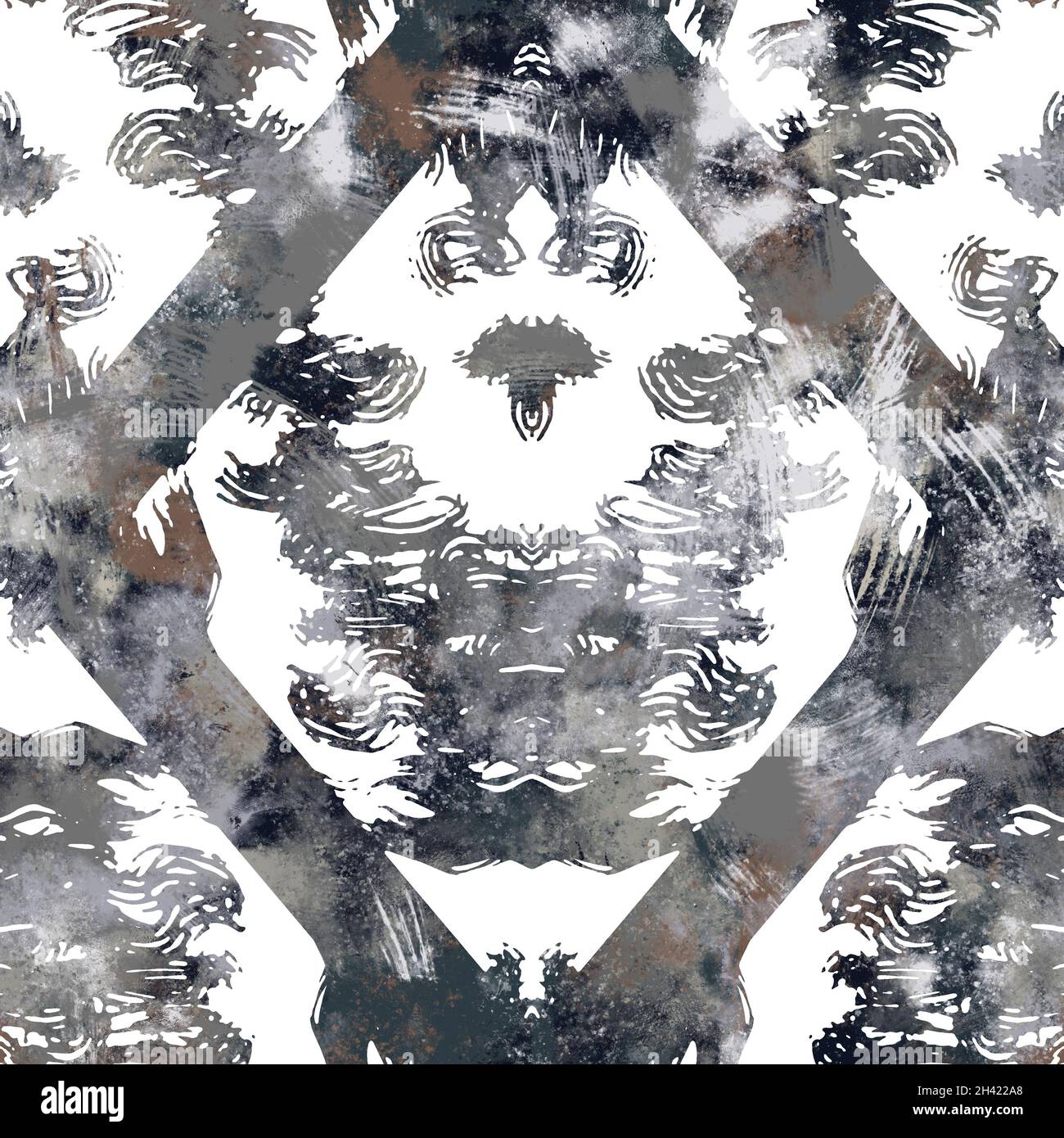 Seamless neutral and white grungy classic abstract surface pattern ...