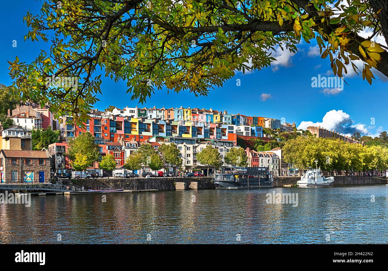 BRISTOL CITY ENGLAND HOTWELLS DOCKS A GRAIN BARGE AND THE MULTI