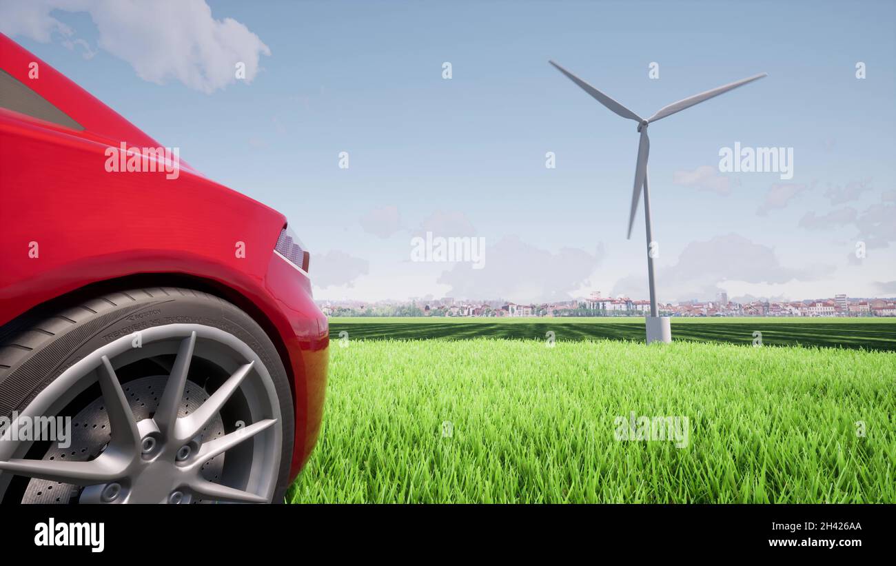 Car wind generator Sustainable clean green Renewable energy Wind