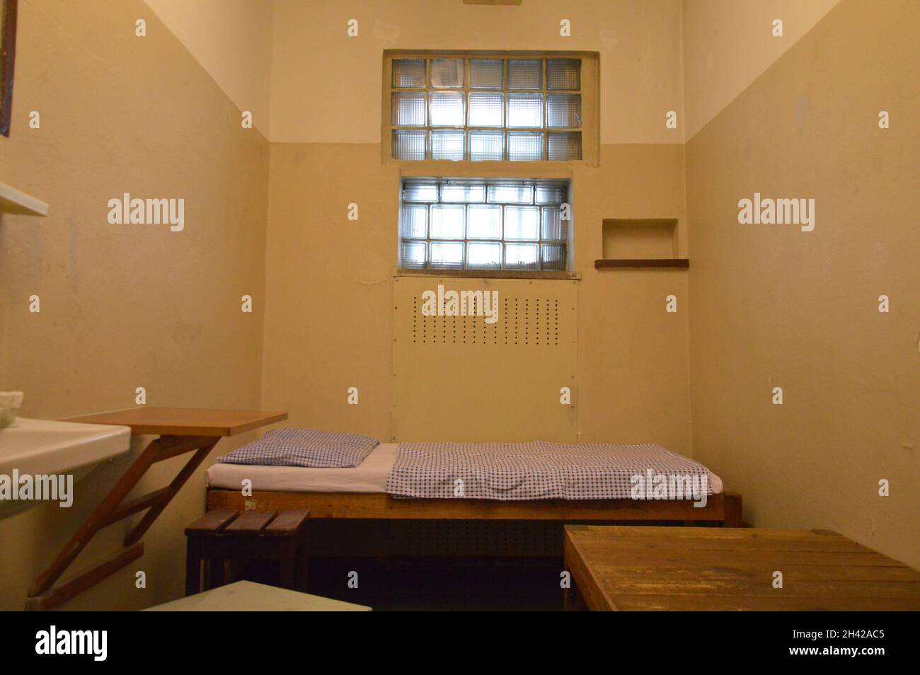 In the Former Stasi prison in Rostock,Germany Stock Photo