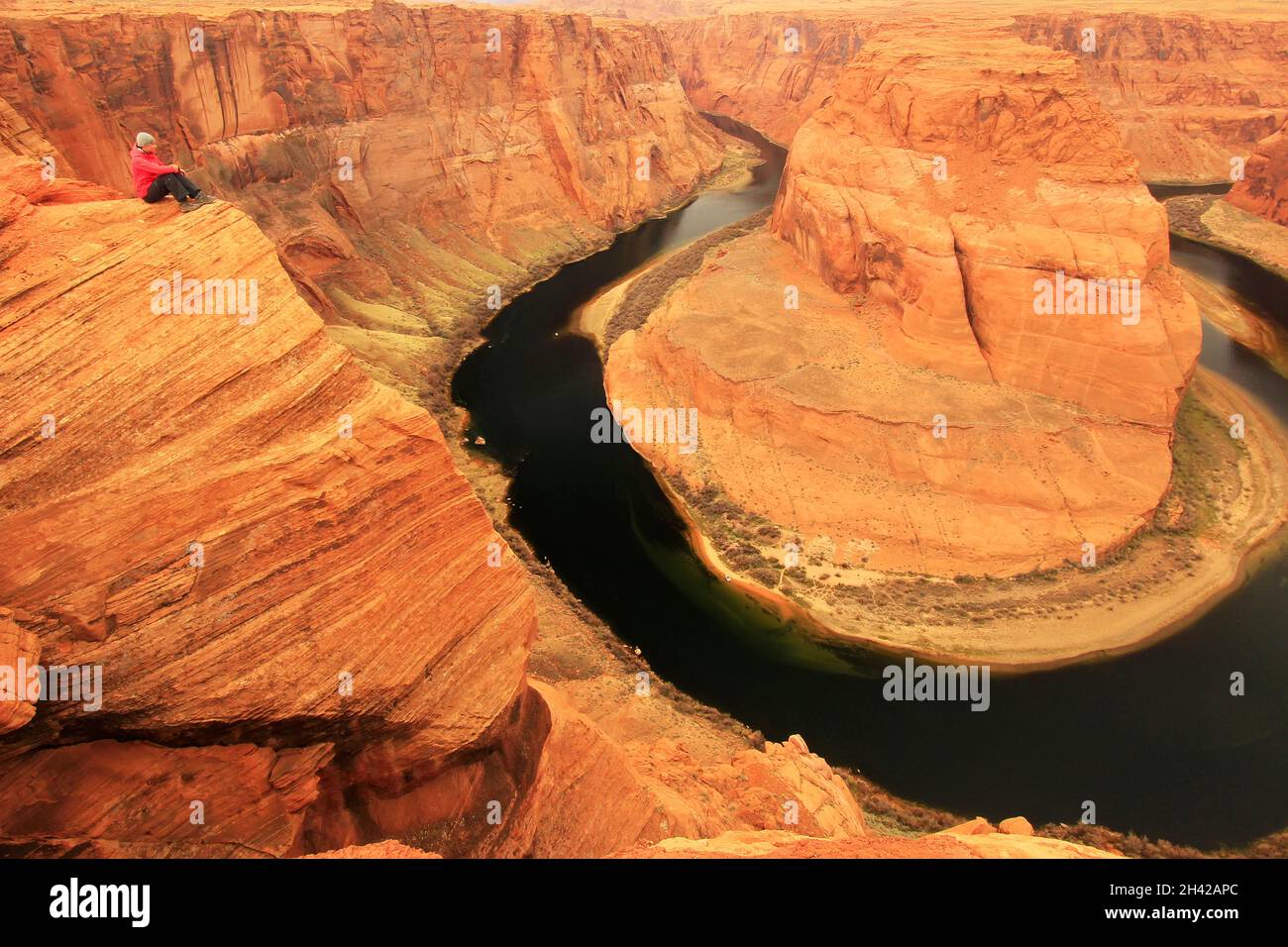 Horseshoe bend seen from overlook, Arizona Stock Photo Alamy
