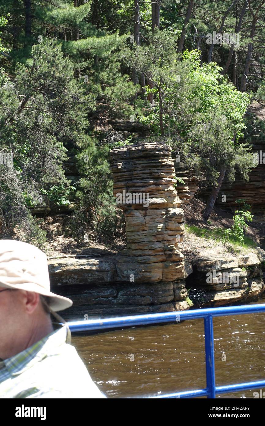 Upper river boat tour, Wisconsin Dells, Wisconsin Stock Photo Alamy