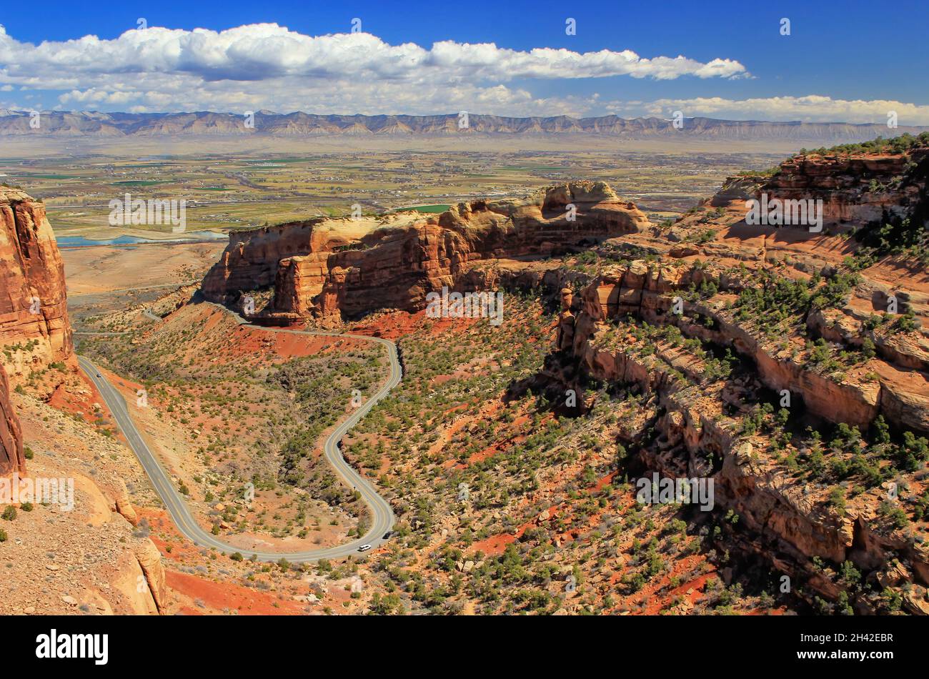View of Rim Rock Drive road in Colorado National Monument, Grand