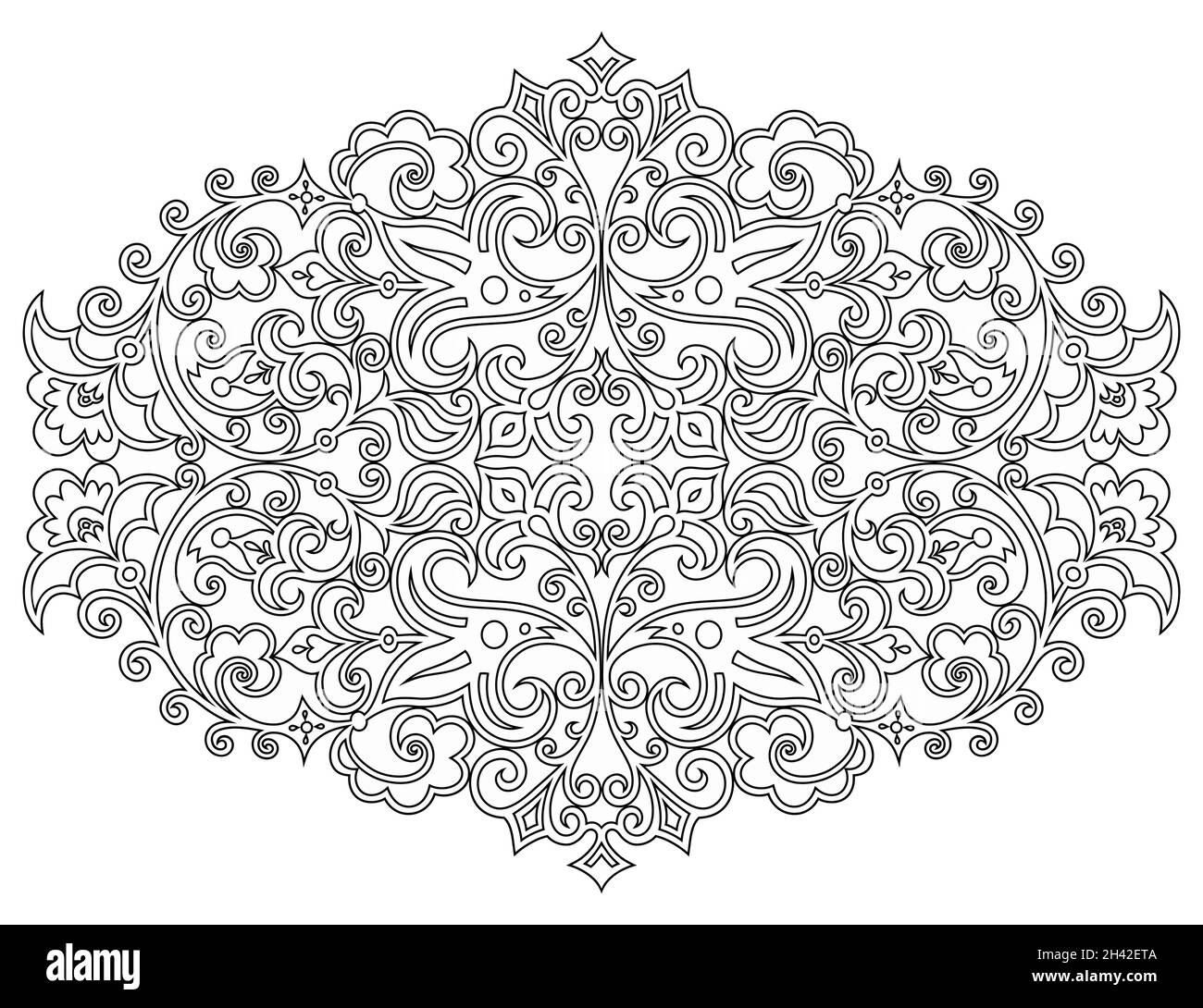 Vector abstract line art nature decorative ethnic illustration Stock ...