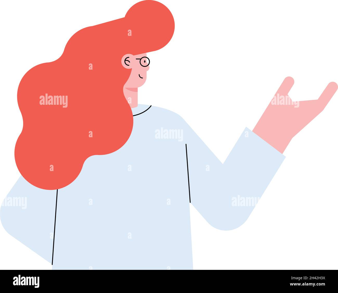 redhead woman wearing glasses character Stock Vector Image & Art - Alamy