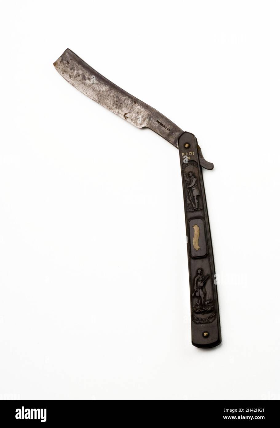 Lord Nelson's razor, made of horn and steel Stock Photo - Alamy