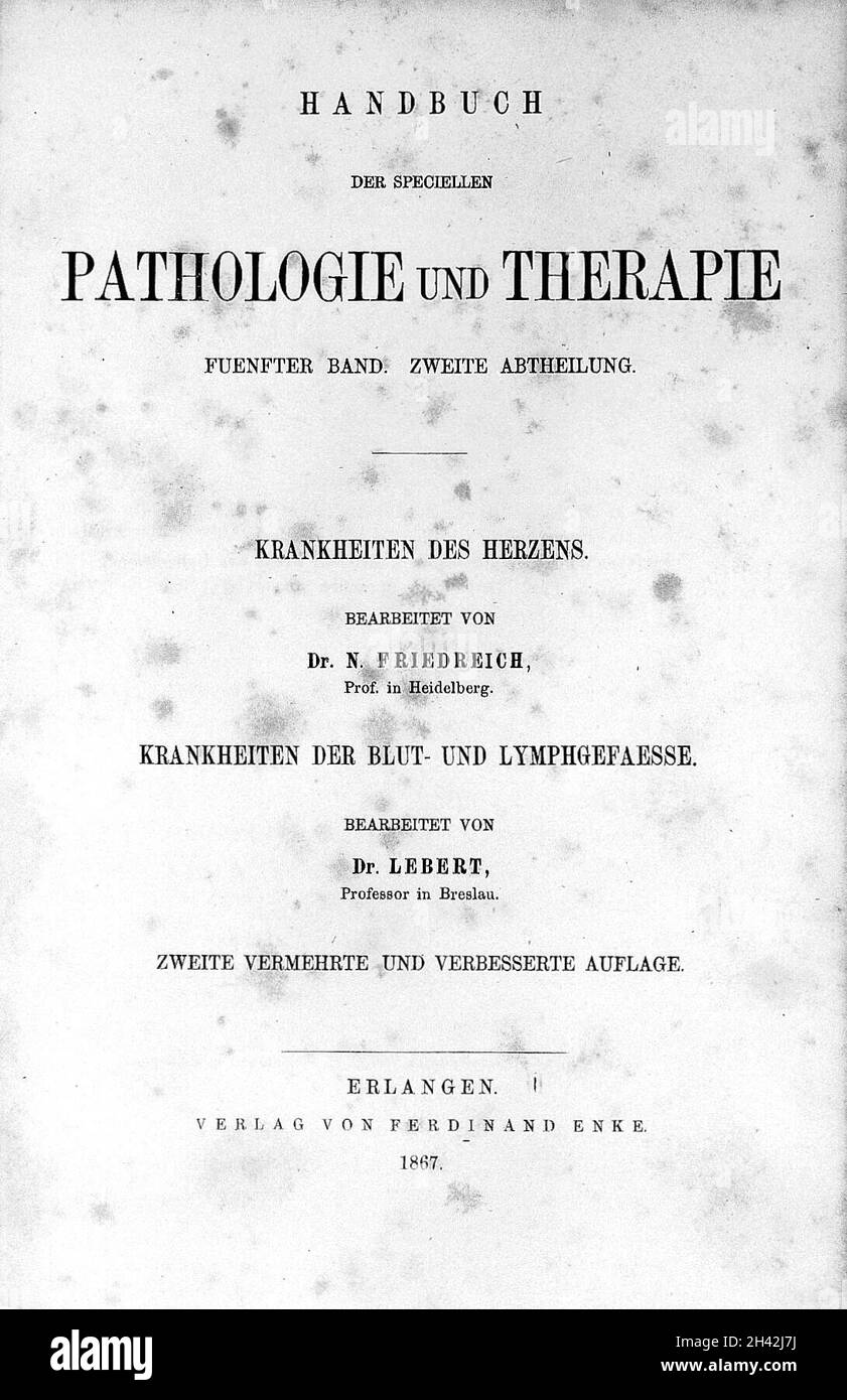 'Handbuch der speciellen Pathologie und Therapie' Stock Photo