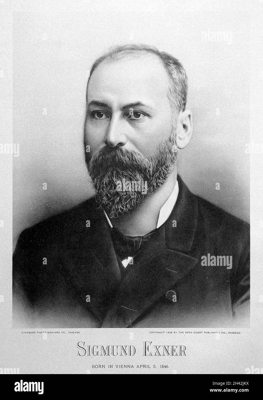 George Exner Sigmund Exner. Photogravure by Synnberg Photo-gravure Co., 1898 Stock ...