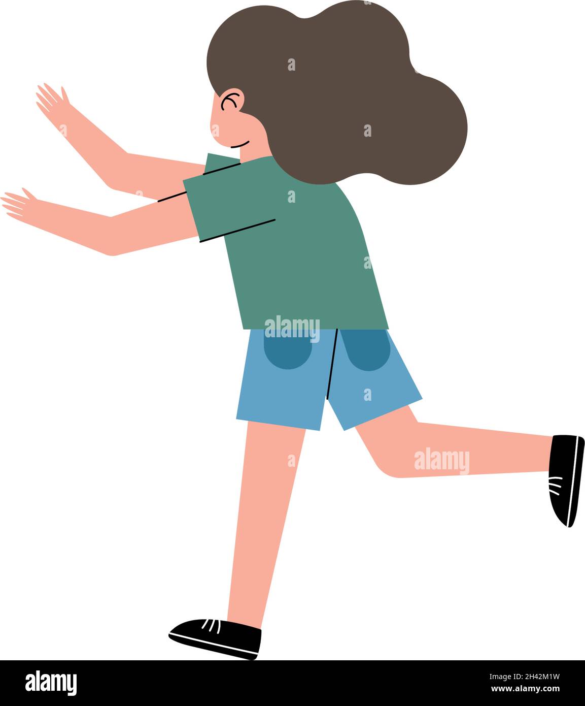 happy little girl running character Stock Vector Image & Art - Alamy