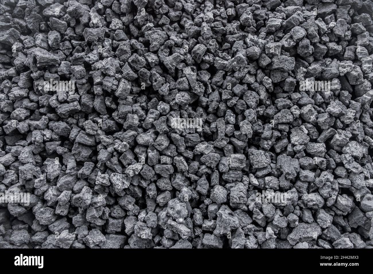 Black Fossil Coking Coal Fuel for Metal Smelting Texture Background. Stock Photo