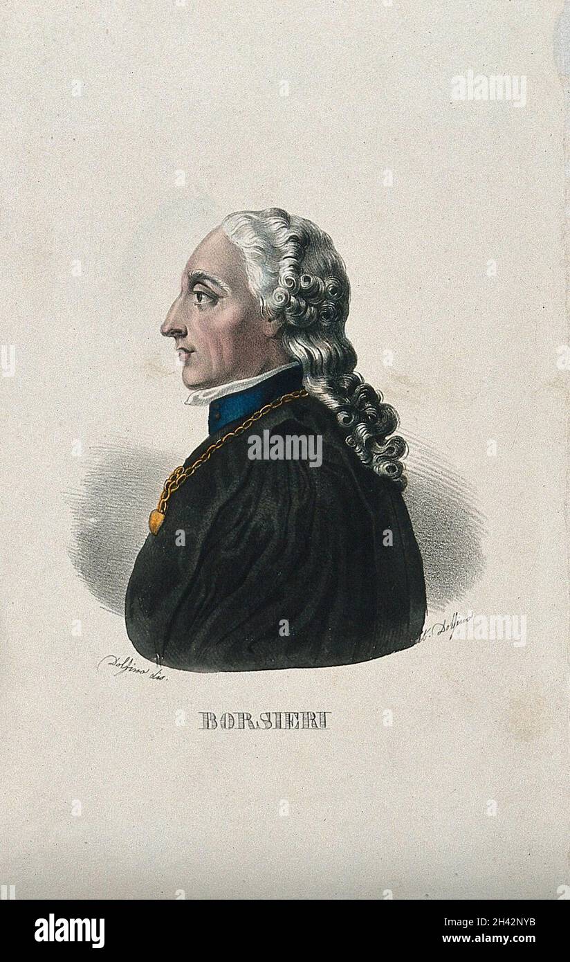 Giovanni Battista Borsieri. Coloured lithograph by Dolfino after